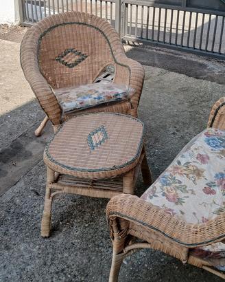 Salotto Giardino Vintage in Vero Midollino Artigia