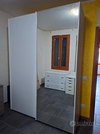 armadio bianco 2 ante con specchio