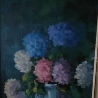 Quadro olio tela dipinto floreale