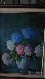 Quadro olio tela dipinto floreale