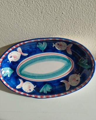 Piatto ovale ceramica di Vietri. 