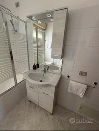 Mobile Bagno con Lavabo, Specchio e Colonna