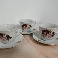 Set da tre tazze vintage Monopoli Porcellana d'Ita