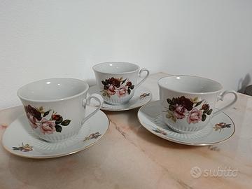 Set da tre tazze vintage Monopoli Porcellana d'Ita