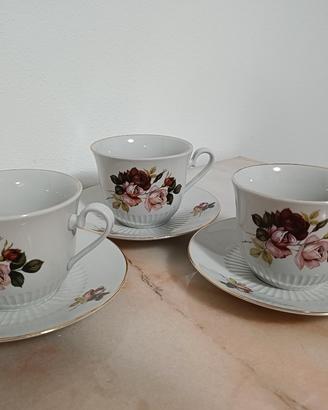 Set da tre tazze vintage Monopoli Porcellana d'Ita