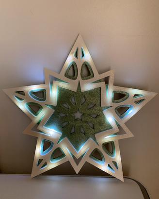 Stella illuminata Natale 3D
