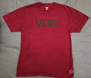 t shirt Vans bordeaux con logo nero