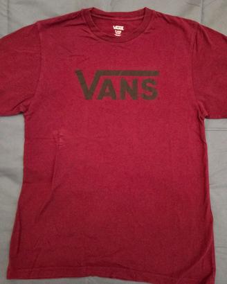 t shirt Vans bordeaux con logo nero