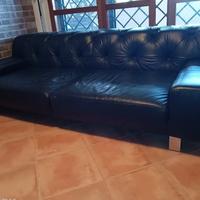 DIVANO Confalone in vera pelle nera