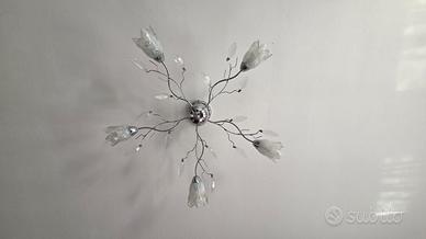 2 LAMPADARI MODERNI IN ACCIAIO E VETRO