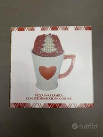 Tazza in ceramica con strofinaccio Nuova