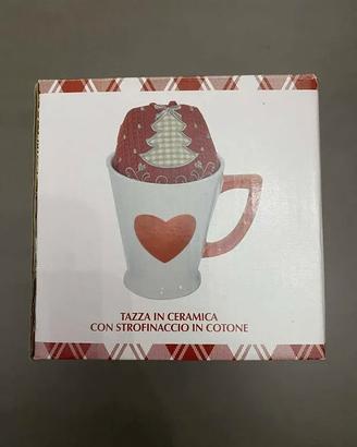 Tazza in ceramica con strofinaccio Nuova