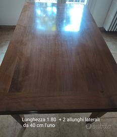 tavolo in legno con allunghi + 6 sedie 
