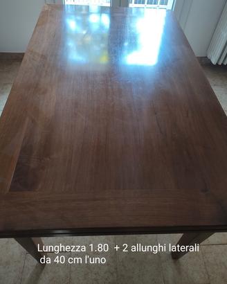 tavolo in legno con allunghi + 6 sedie 