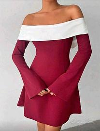 Abito  color rosso- bordeaux da donna