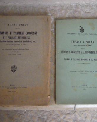 TESTI UNICI Ferrovie Tramvie Navigazione 1913-1930