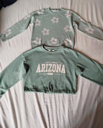 Coppia di felpa e maglione di differenti marche