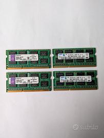4 moduli memoria RAM 12 GB totali