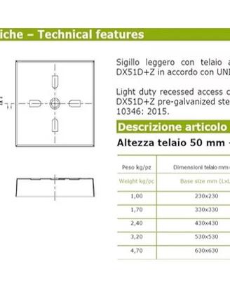 Chiusino metallo 50x50