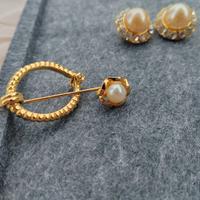 Set spilla e orecchini perla vintage