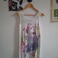 Canotta maglietta con stampa strass ragazza Y2K