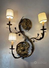 Appliques 1700 metallo dorato a motivi floreali