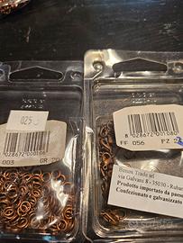 Ganci moschettone + anelli mm9 color rame