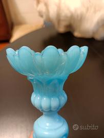 porta candele opaline turchese antico