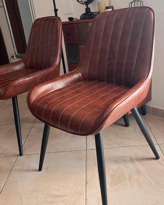 Sedie pranzo Vintage industrial similpelle