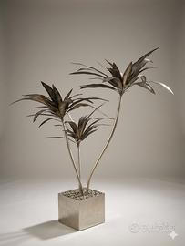Scultura Palme Metallo Brutalista - Design 70s