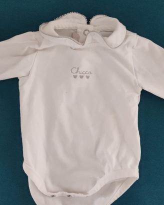 Body Chicco a manica lunga con colletto e ricamo