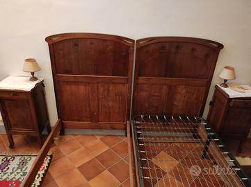 Letto primi del 900 con comodini, rete e materasso