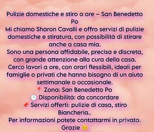 Pulizie domestiche più stiro biancheria