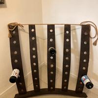 Portabottiglie artigianale con vero legno di botte