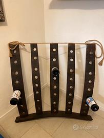 Portabottiglie artigianale con vero legno di botte