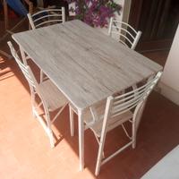 Tavolo pieghevole 4 sedie giardino interno esterno
