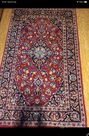 Tappeto rosso persiano Kashan