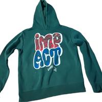 Felpa con Cappuccio Verde Petrolio 