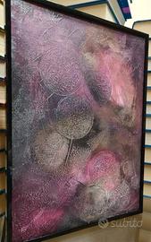 Quadro su tela astratto gesso e acrilico 