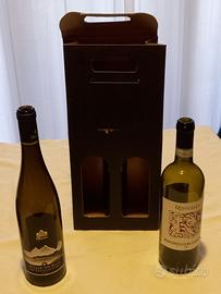 Scatola Porta Vino Verticale+2 bottiglie vuote