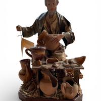 Pastore vasaio presepe cartapesta Claudio Riso