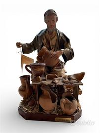 Pastore vasaio presepe cartapesta Claudio Riso