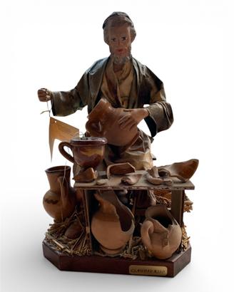 Pastore vasaio presepe cartapesta Claudio Riso