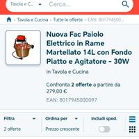 paiolo elettrico in rame