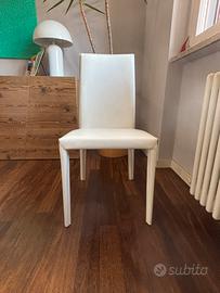 Sedie in pelle bianca Bontempi