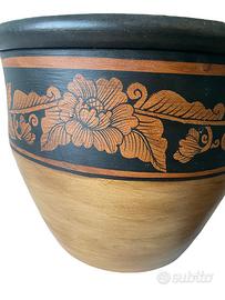 Coprivaso terracotta toscana decorato orcio