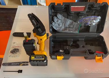 Mini motosega a batteria, 880 W, batteria da 8000