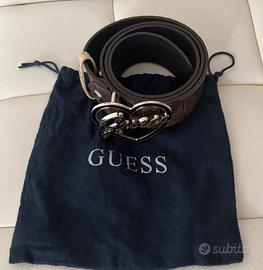 Cintura Guess Donna Marrone Fibbia Cuore