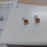 Orecchini oro 18 kt  con brillante 1 ct