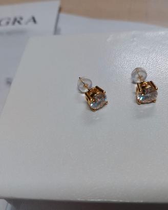 Orecchini oro 18 kt  con brillante 1 ct
